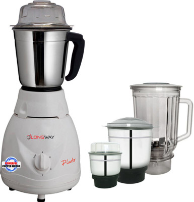 

LONGWAY PLUTO PRO PLUS 650 W Mixer Grinder(White, 4 Jars)