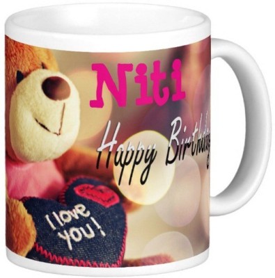 GNS Happy Birthday Niti Ceramic Coffee Mug(325 ml)