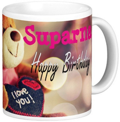 

Exoctic Silver Happy Birthday SUPARNA Ceramic Mug(330 ml), Blue;pink