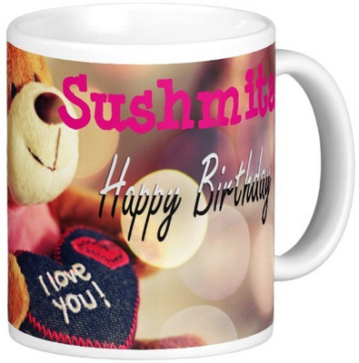 

Exoctic Silver Happy Birthday SUSHMITA Ceramic Mug(330 ml), Maroon
