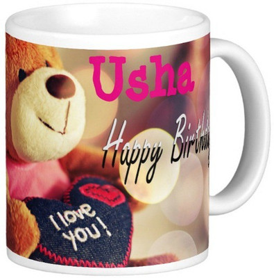 

Exoctic Silver Happy Birthday USHA Ceramic Mug(330 ml), Blue;pink