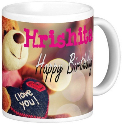 

Exoctic Silver Happy Birthday HRISHITA Ceramic Mug(330 ml), Blue;pink