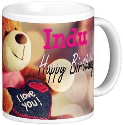 

Exoctic Silver Happy Birthday INDU Ceramic Mug(330 ml), Blue;pink