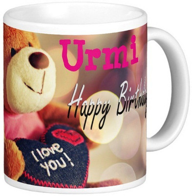 

Exoctic Silver Happy Birthday URMI Ceramic Mug(330 ml), Blue;pink