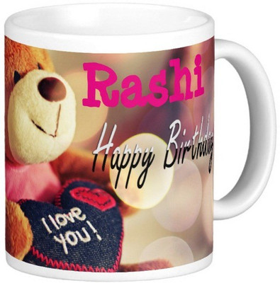 

Exoctic Silver Happy Birthday RASHI Ceramic Mug(330 ml), Blue;pink