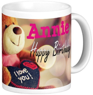 

Exoctic Silver Happy Birthday ANNIE Ceramic Mug(330 ml), Blue;pink