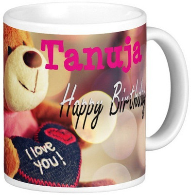

Exoctic Silver Happy Birthday TANUJA Ceramic Mug(330 ml), Blue;pink