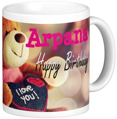 

Exoctic Silver Happy Birthday ARPANA Ceramic Mug(330 ml), Blue;pink