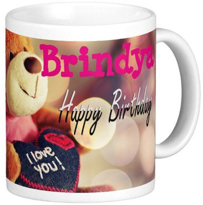 

Exoctic Silver Happy Birthday BRINDYA Ceramic Mug(330 ml), Blue;pink