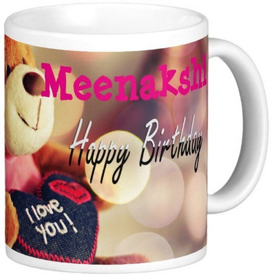 

Exoctic Silver Happy Birthday MEENAKSHI Ceramic Mug(330 ml), Blue;pink