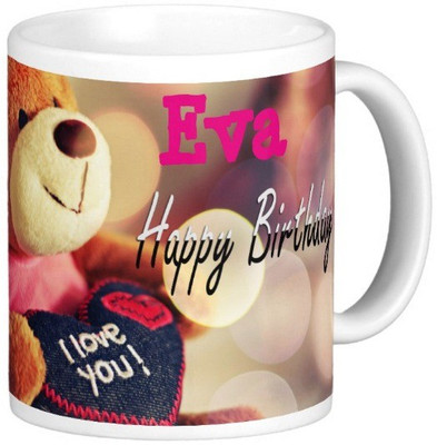 

Exoctic Silver Happy Birthday EVA Ceramic Mug(330 ml), Blue;pink
