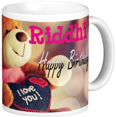 

Exoctic Silver Happy Birthday RIDDHI Ceramic Mug(330 ml), Blue;pink