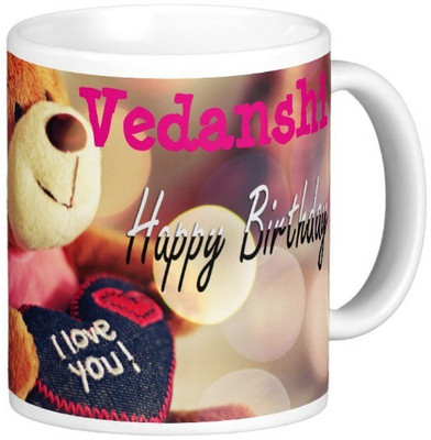 

Exoctic Silver Happy Birthday VEDANSHI Ceramic Mug(330 ml), Blue;pink
