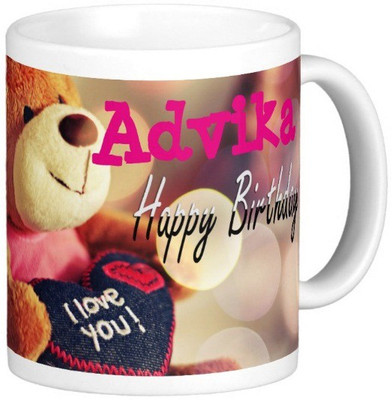 

Exoctic Silver Happy Birthday ADVIKA Ceramic Mug(330 ml), Blue;pink