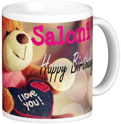 

Exoctic Silver Happy Birthday SALONI Ceramic Mug(330 ml), Blue;pink
