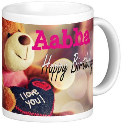 

Exoctic Silver Happy Birthday AABHA Ceramic Mug(330 ml), Blue;pink