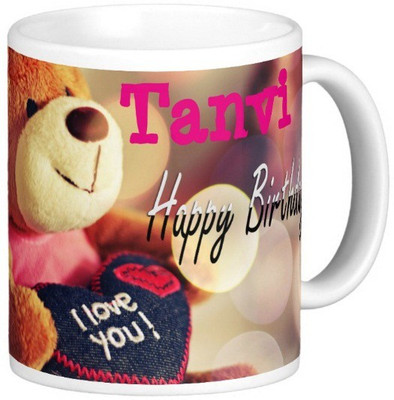 

Exoctic Silver Happy Birthday TANVI Ceramic Mug(330 ml), Blue;pink