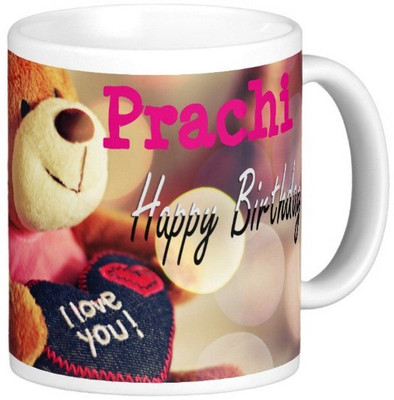 

Exoctic Silver Happy Birthday PRACHI Ceramic Mug(330 ml), Blue;pink