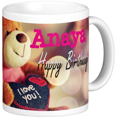 

Exoctic Silver Happy Birthday ANCHAL Ceramic Mug(330 ml), Blue;pink