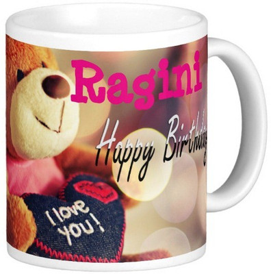 

Exoctic Silver Happy Birthday RAGINI Ceramic Mug(330 ml), Blue;pink