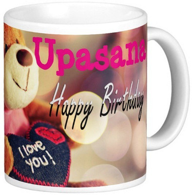 

Exoctic Silver Happy Birthday UPASANA Ceramic Mug(330 ml), Blue;pink