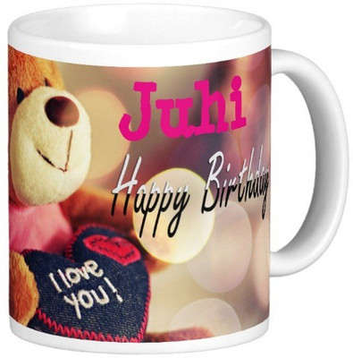 

Exoctic Silver Happy Birthday JUHI Ceramic Mug(330 ml), Blue;pink