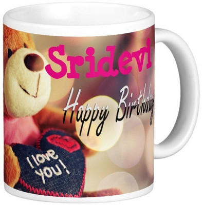 

Exoctic Silver Happy Birthday SRIDEVI Ceramic Mug(330 ml), Blue;pink