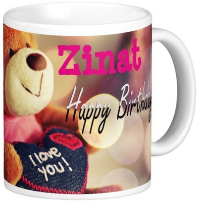 

Exoctic Silver Happy Birthday ZINAT Ceramic Mug(330 ml), Blue;pink
