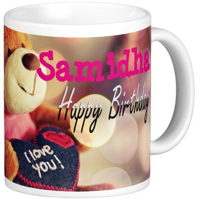 

Exoctic Silver Happy Birthday SAMIDHA Ceramic Mug(330 ml), Blue;pink