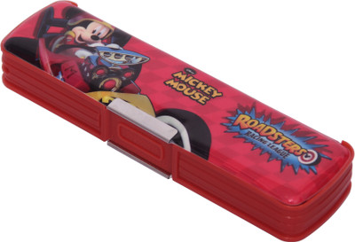 

Disney MICKEY MICKEY Art Plastic Pencil Box(Set of 1, Red)