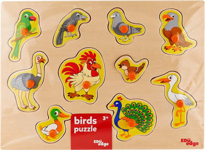 

Eduedge Birds Puzzle.Wooden Puzzle .A very attractive & fun toy .Non-toxic eco friendly product 'This puzzle is self-corrective - the Birds Puzzle will fit only in their respective cavities.(1 Pieces)