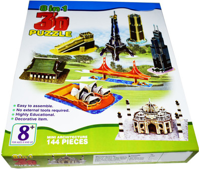 

Saffronworld 8 in 1 3D Architecture Puzzle(144 Pieces)