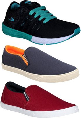 

Chevit Pack of 3 Casual and Sports Shoes (Loafers Shoes) Casuals For Men(Multicolor, Black;blue & maroon