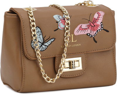 

Carlton London Women Casual Tan PU Sling Bag