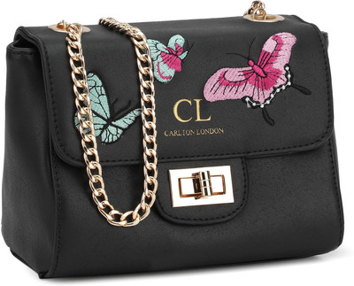 

Carlton London Women Casual Black PU Sling Bag