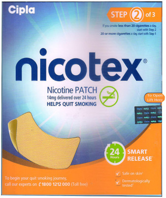 

Nicotex Nicotine Patch 14 mg (Step 2) - Patches 7 Pcs 24 hour patch Smoking Patch(Pack of 7)