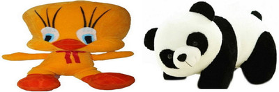 

Shopfloor.XYZ Stuffed Soft Plush Toy TWEETY AND PANDA - 21 cm(Multicolor)