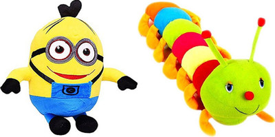 

Shopfloor.XYZ MINION AND Colourfull Caterpillars Soft Toy (Combo of Two) - 23 cm(Multicolor)