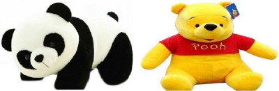 

Shopfloor.XYZ Combo Of Panda, AND POOH Stuffed Soft Plush Toy - 26 cm(Multicolor)