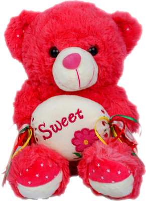 

Cuddly Silky Soft Fur Teady Bear Character Stuffed Toy for Kids - 11 inch(Red)