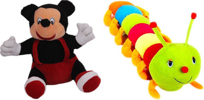 

Shopfloor.XYZ Combo of MICKY Soft Toy and CATERPILLAR Stuffed Plush For Kids/ Birthday Gift for Kids - 25 cm(Multicolor)