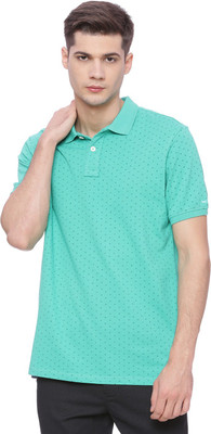 BASICS Printed Men Polo Neck Green T-Shirt BASICS Printed Men Polo Neck Green T-Shirt