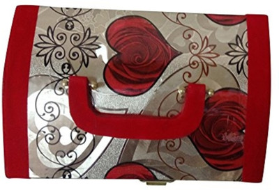 

Haryana Craft New Desing Heart Printed Palki Vanity Box / Cosmetic Box / Jewellery Box / Bangle Box In Heavy Hard Coated Material With Lock Made in heavy Hard Coated Velvet Material With Lock System, Dimension 24*15*18 Com, Use in Make Up, Cosmetic, Jewel