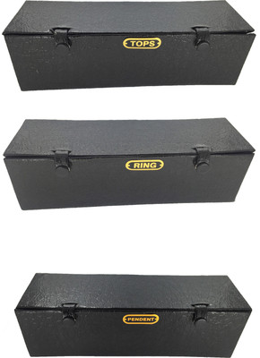 

Oscar Tops, Pendent, Ring, Jewelry Holder Display Box (Four Cut Box) Fashionable Black Jewellery Accessories Props, Material Crocodile Leather, Imported Rubber, Fibers jewellery Vanity Box(Black)