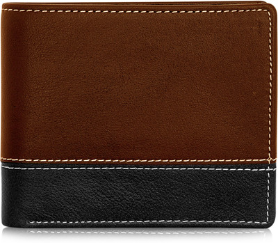 

POLLSTAR Men Tan Genuine Leather Wallet(6 Card Slots)