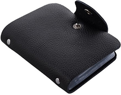 

Kraptick Men Black Genuine Leather Card Holder(24 Card Slots)