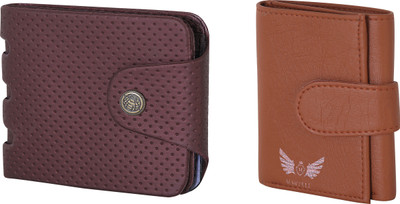 Martell Men Pink Artificial Leather Wallet(2 Card Slots), Brown