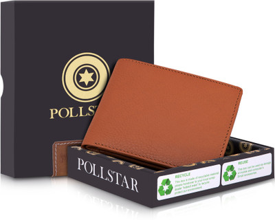 

POLLSTAR Men Tan Genuine Leather Wallet(4 Card Slots)