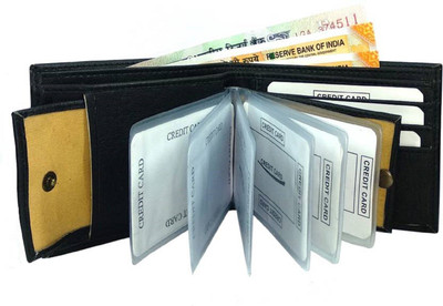 

SHAR Men Casual, Formal Black Artificial Leather Wallet(10 Card Slots)