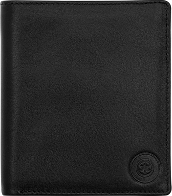 

POLLSTAR Men Black Genuine Leather Wallet(9 Card Slots)